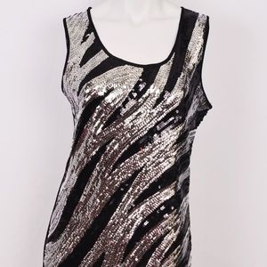 Day & Night Black/Silver Sequin Cocktail Dress (L)